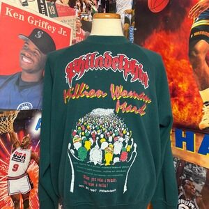 Vintage‎ 1997 Philadelphia Million Woman March Graphic Sweatshirt Sz 2XL